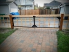 Cedar lattice fence with welded steel driveway gate frames - Greenlake, Ecoyards