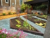 Raised garden beds with Mid-Century Modern home, West Seattle, Ecoyards.