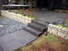 Black granite steps, paver entrance, granite wall, Laurelhurst, Seattle - Ecoyards